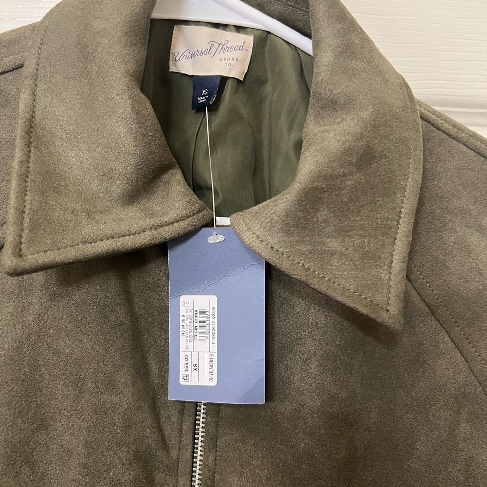 Universal Thread Suede Bubble Jacket - Olive Gree… - image 6